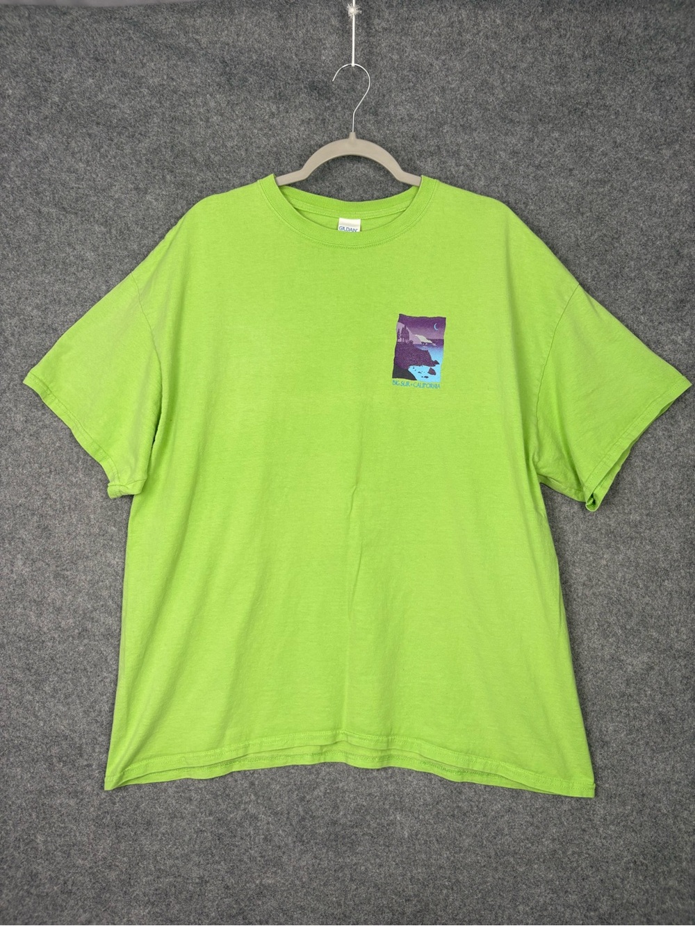 Big Sur California Lime Green Graphic T-Shirt 2XL Gildan